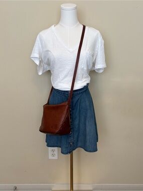 Madewell Marin Cognac Leather‎ Adjustable Crossbody Bag Minimalist Everyday Bag